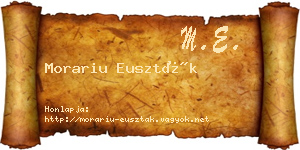 Morariu Euszták névjegykártya